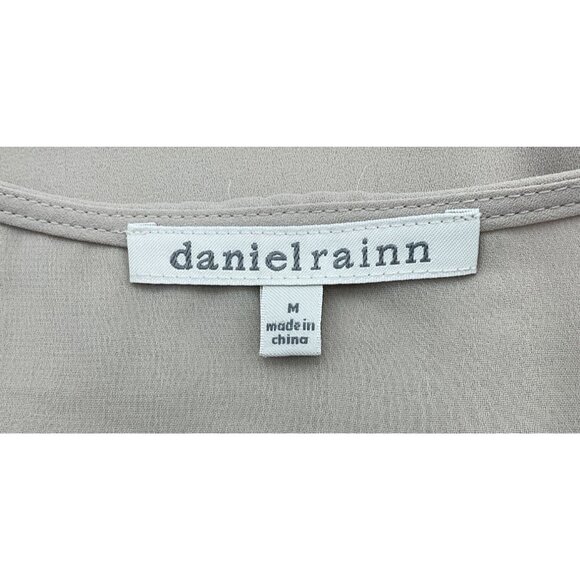 Daniel Rainn Scoop Neck Crochet Cap Sleeves Front Pleat Detail Lined Top Medium - Picture 7 of 10